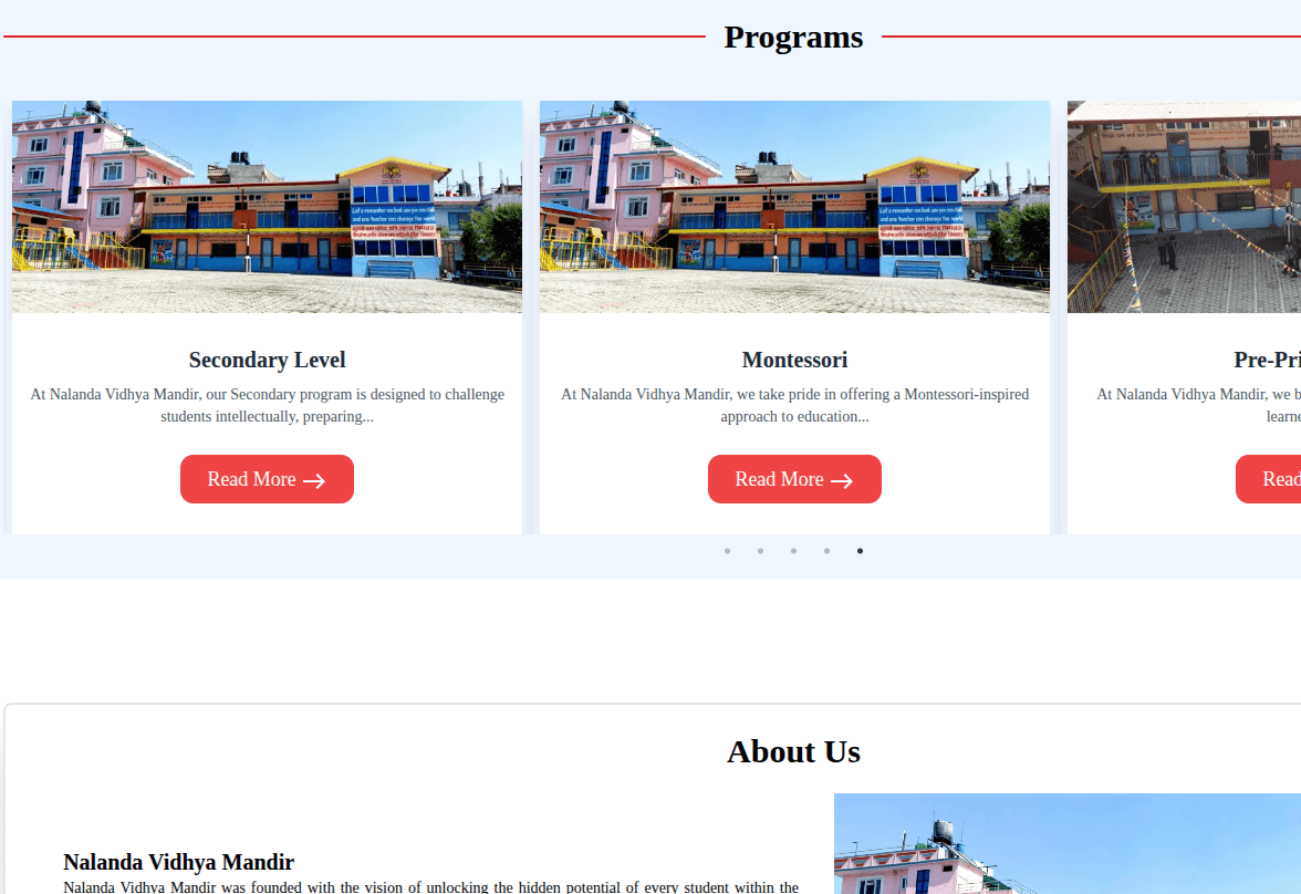School Web Development (Nalanda Vidhya Mandir)